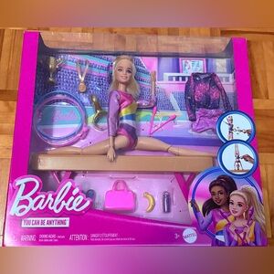 Barbie Gymnastics Star Doll with Pink and Purple Leotard